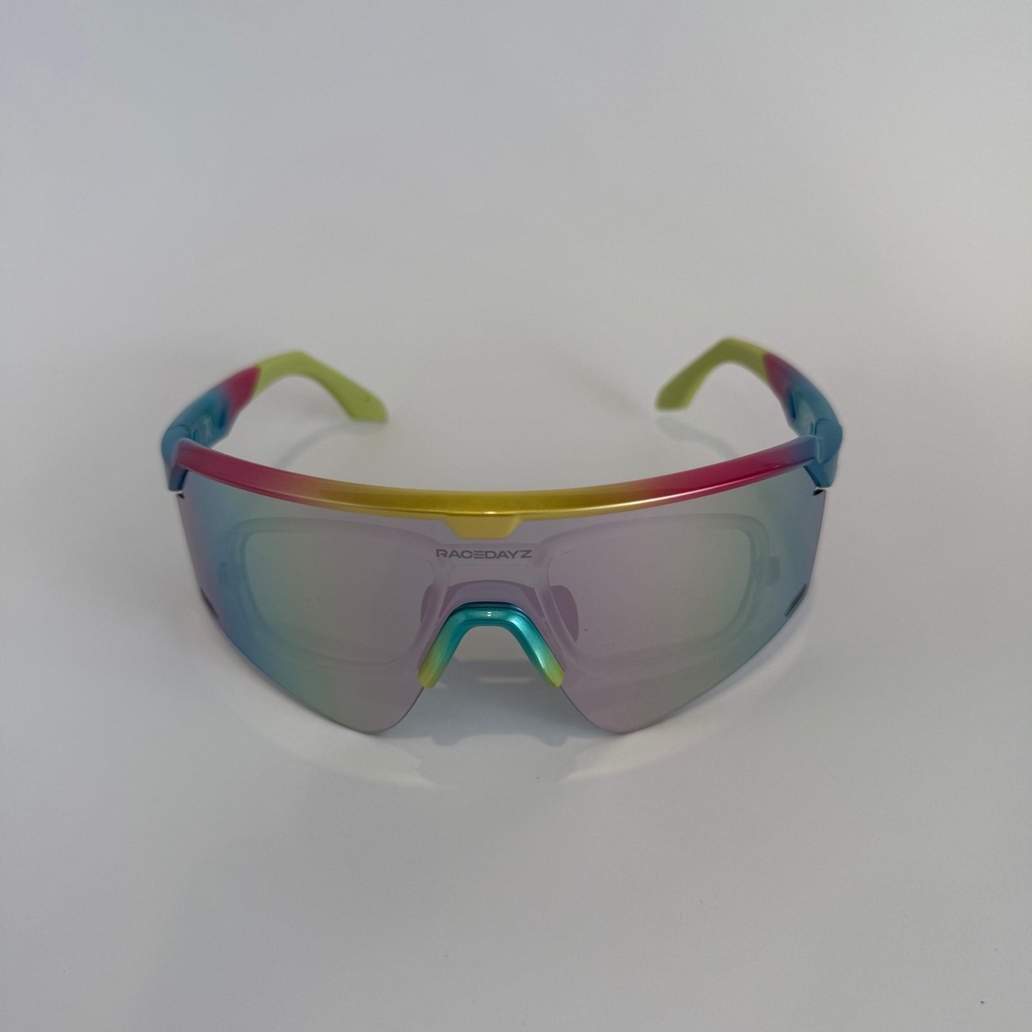 des Sables Multicoloured Frame Pearlescent Lens Racing Sunglasses - Front View