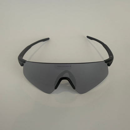 C2S Black Frame Silver Lens Performance Sunglasses - Front View